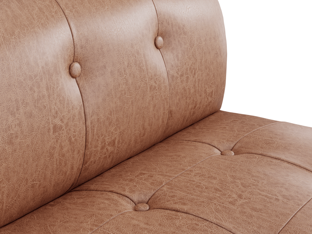 Reese Accent Armchair in Tan Faux Leather