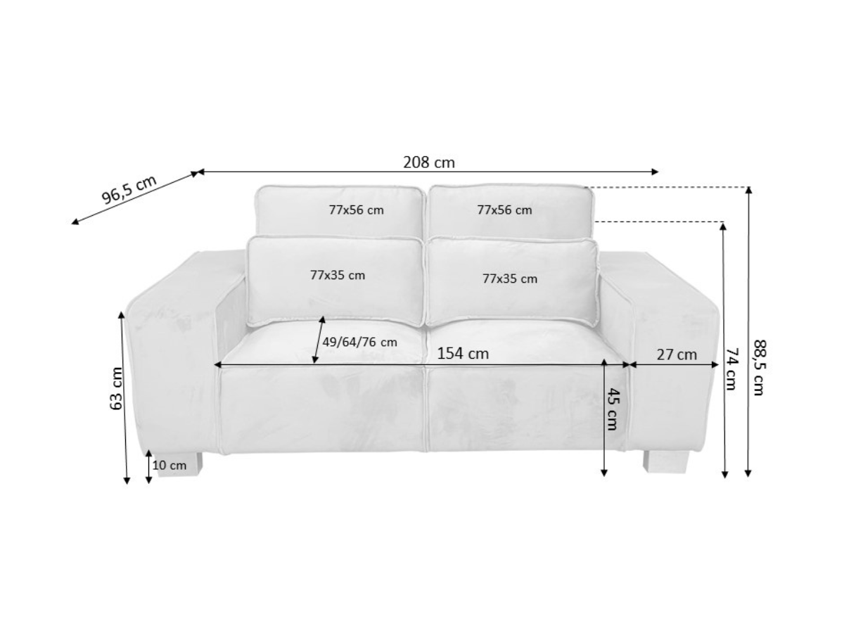 Sloane Luxury Large 3+2 Sofa Set Black