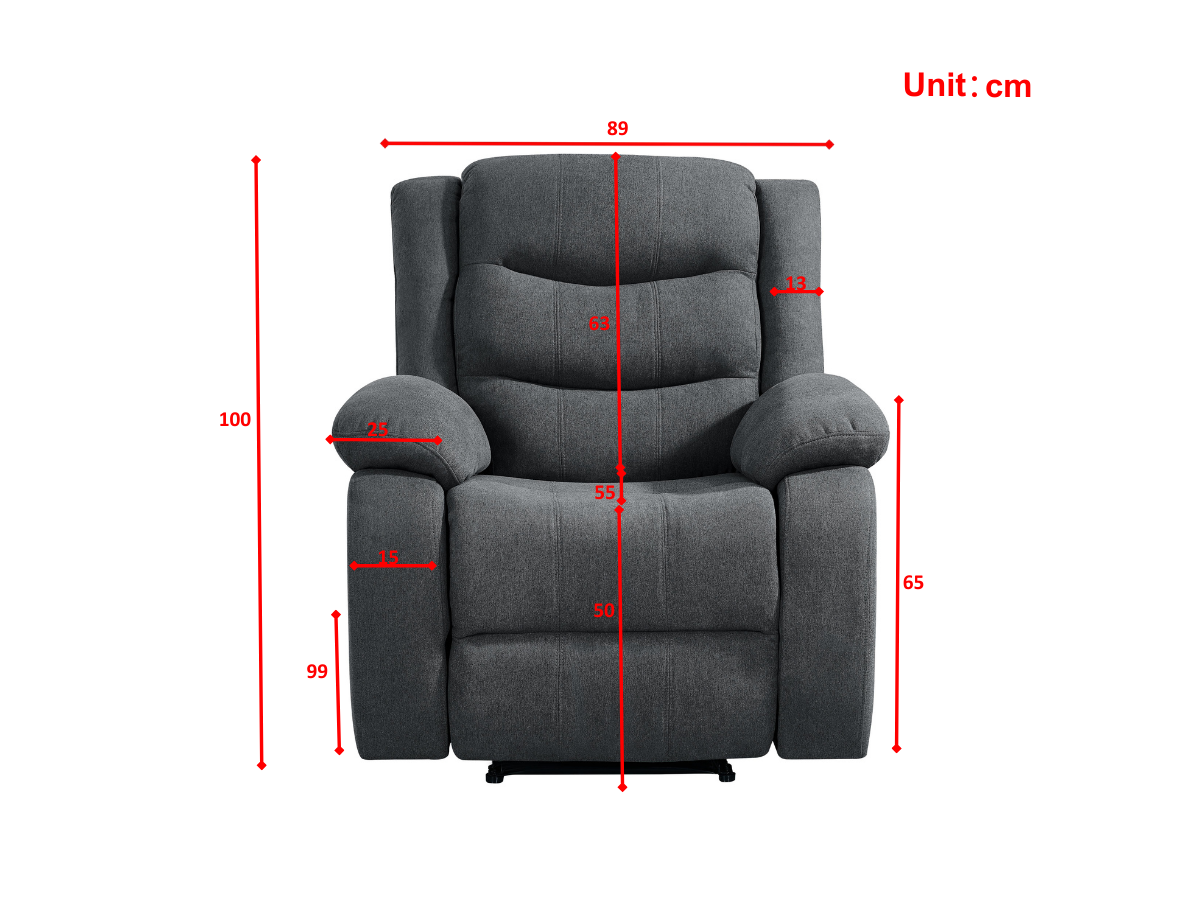 Sorrentino Recliner Armchair Fabric Grey