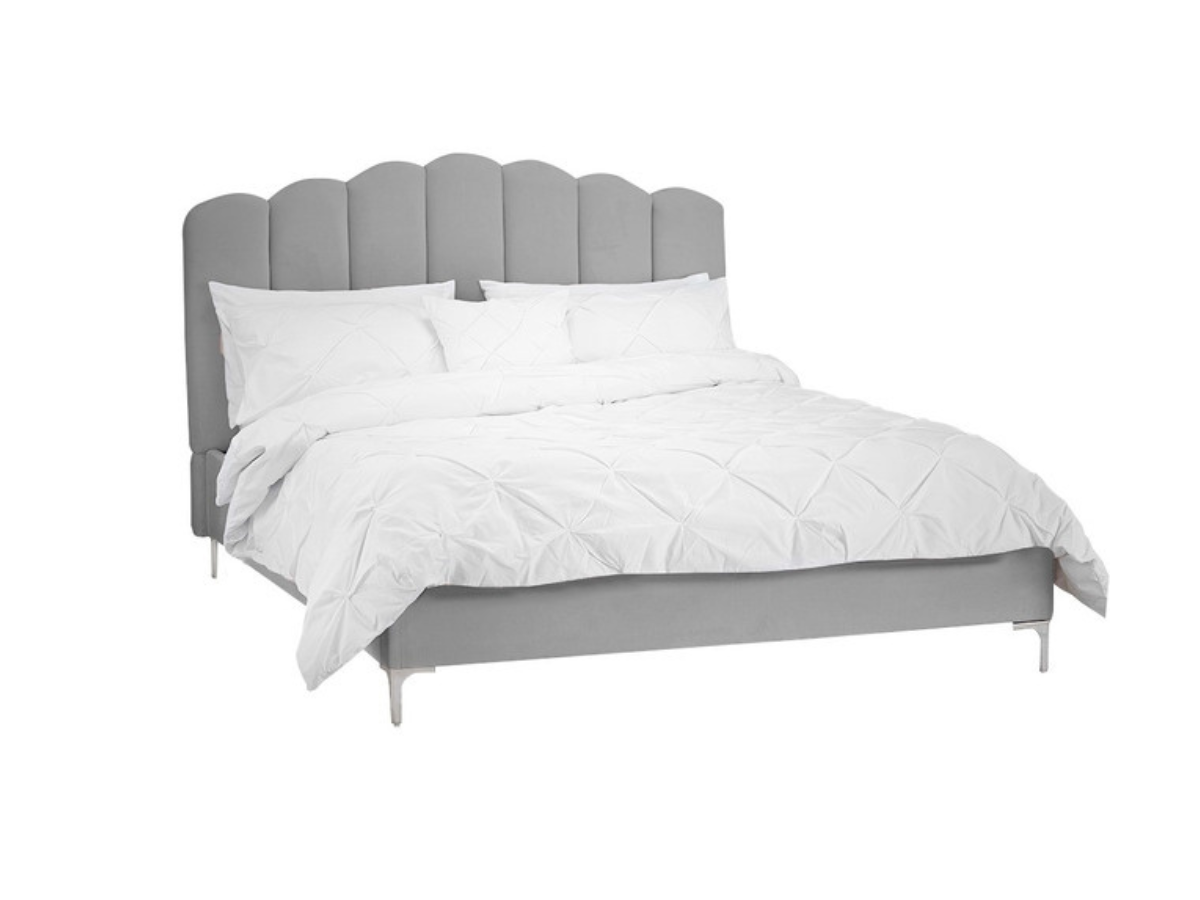 Willow Bed Frame in Soft Silver Velvet