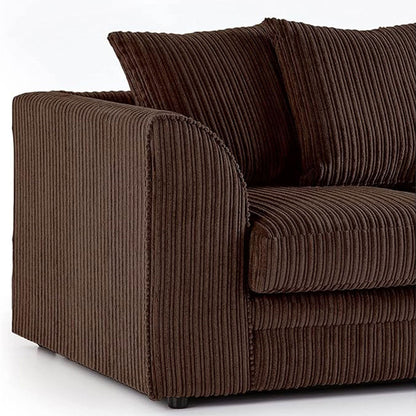 MNS Luxor Fabric Corner Sofa Chocolate | Soft Jumbo Cord 3-4 Seater Corner Sofa
