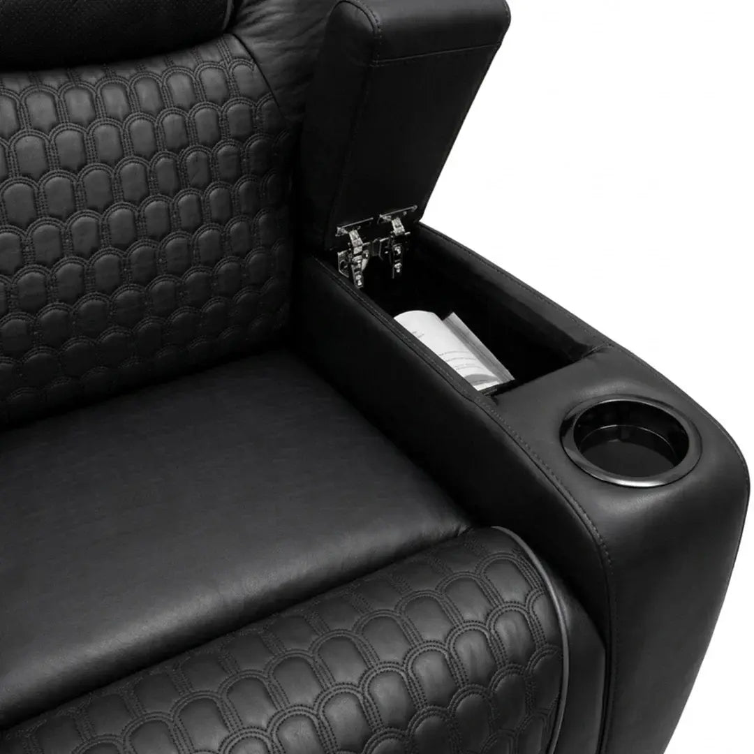 Malaga Leather Electric Recliner Sofa Set With Cupholders and Speakers – 3+2 Seater Sofa Set