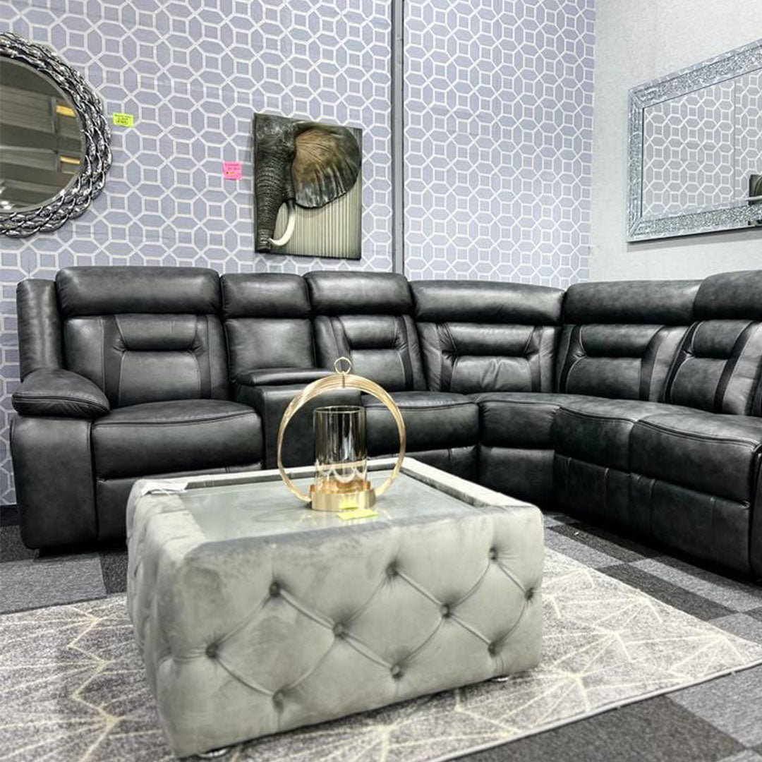 Nova Electric Recliner Leather Corner Sofa