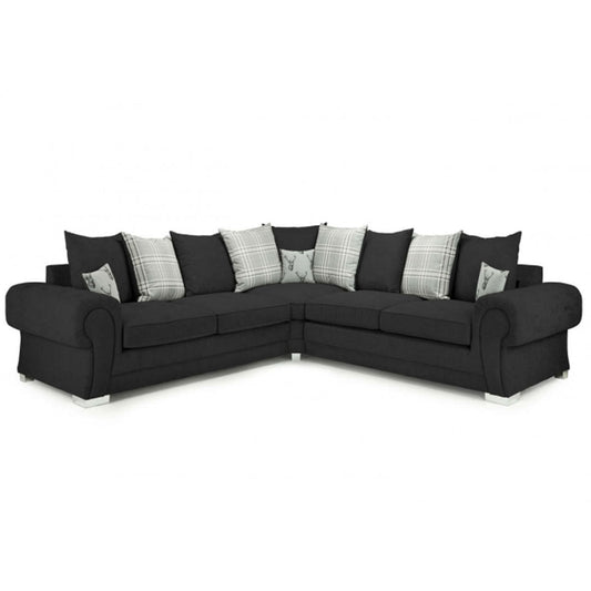Verona Grey Corner Sofa - Soft Fabric Scatter back Cushions-Sofa For Sale-2C2 Large Couch-sofa set for living room- sofas for living room