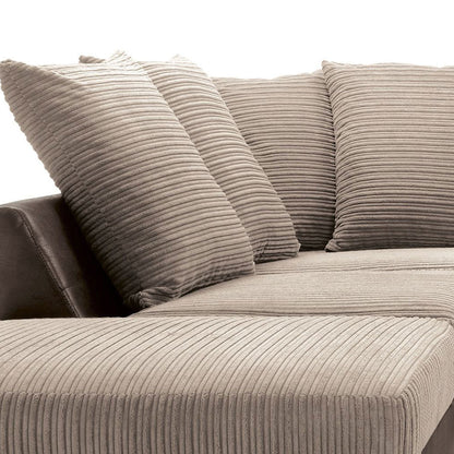 Amazing Sofas NEW LARGE DINO CORNER SOFA JUMBO CORD BEIGE BROWN  LEFT OR RIGHT
