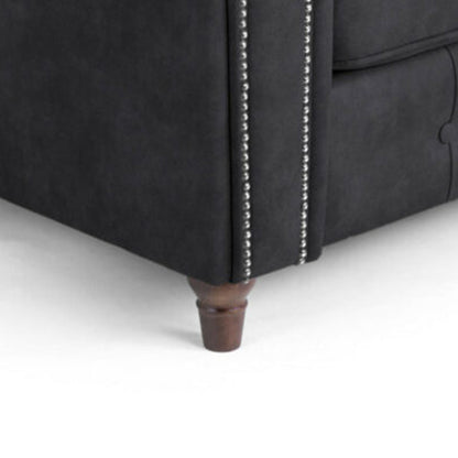 Oakland Leather Sofa 3+2 Seater Black