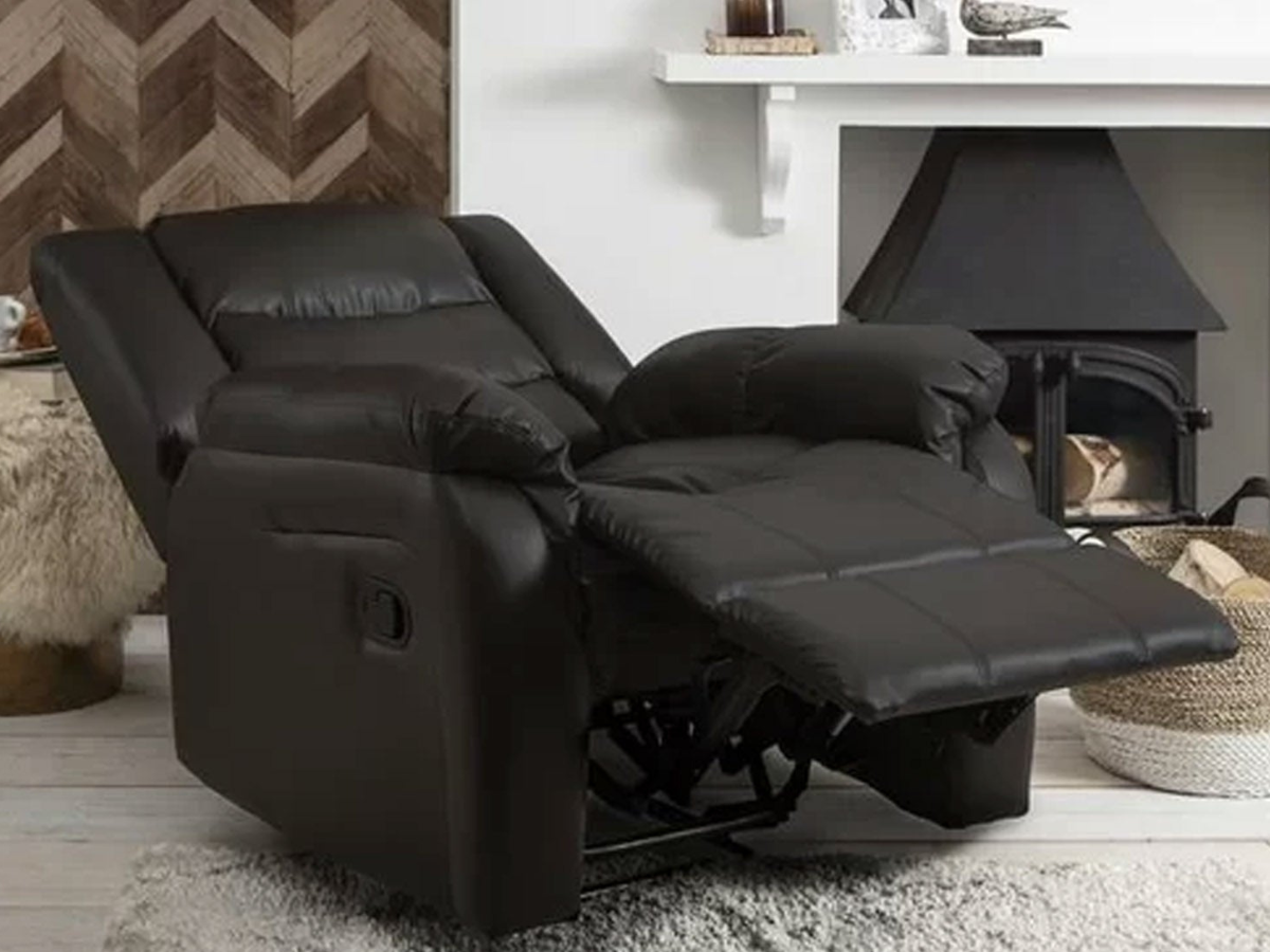 Roma Series 2 Armchair Recliner Black Faux Leather