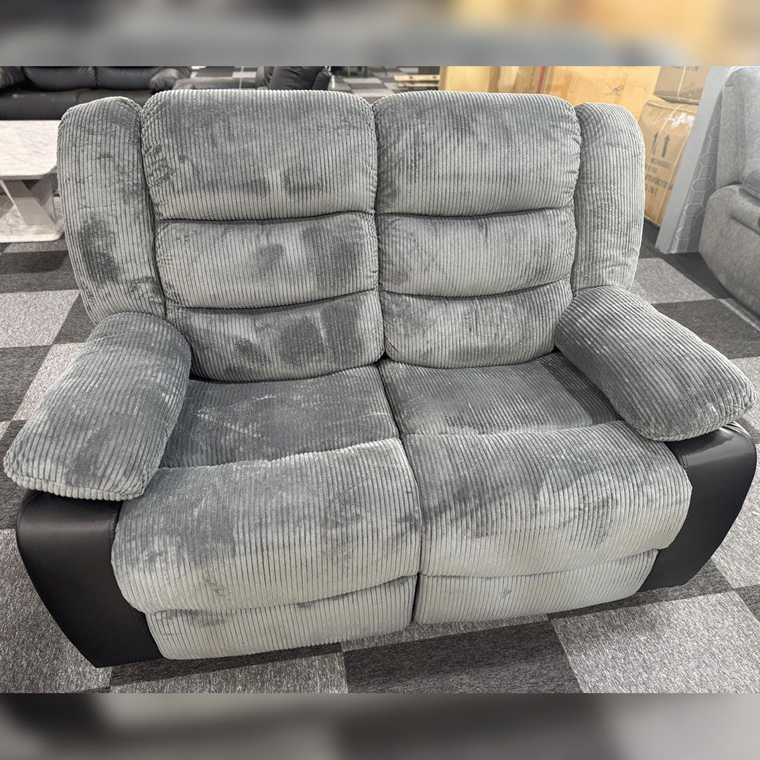 Rio Jumbo cord 3+2 recliner in black and grey