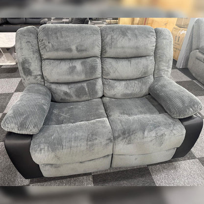 Rio Jumbo cord 3+2 recliner in black and grey