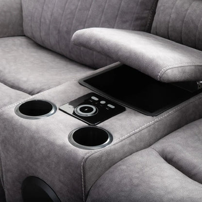 Hannah 3+2 Electric Recliner Sofa – Micro Fibre Fabric & Bluetooth Speakers