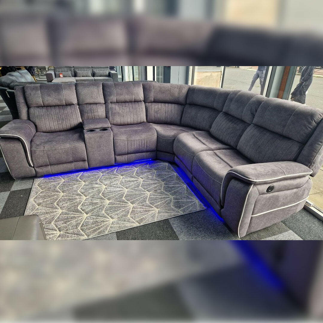 Hannah Electric Corner Sofa Micro Fibre Fabric (270cm x 230cm)