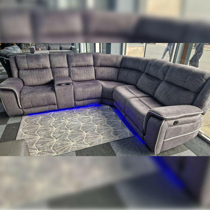 Hannah Electric Corner Sofa Micro Fibre Fabric (270cm x 230cm)