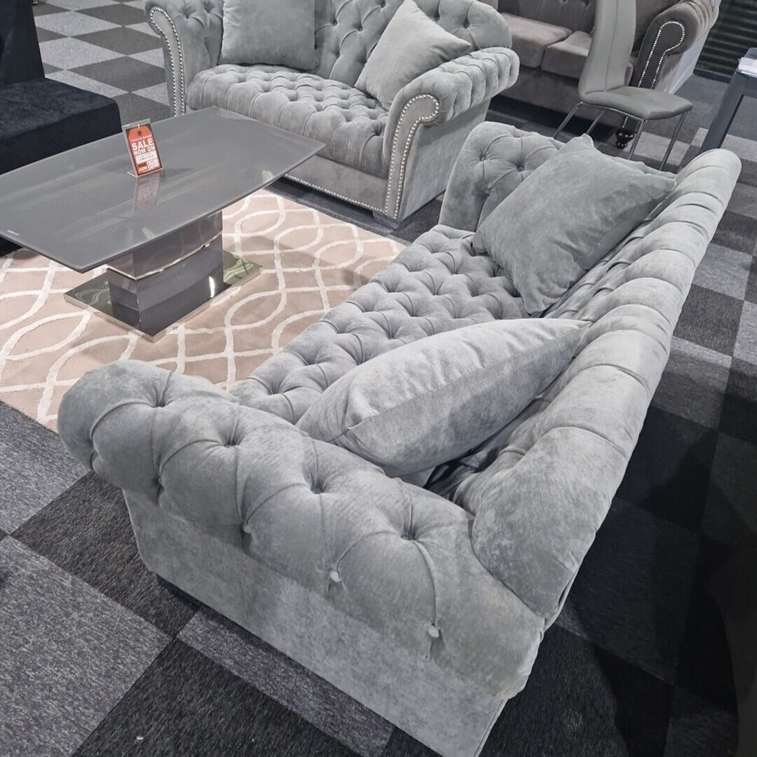 Elegance Chesterfield Sofa 3+2 GREY