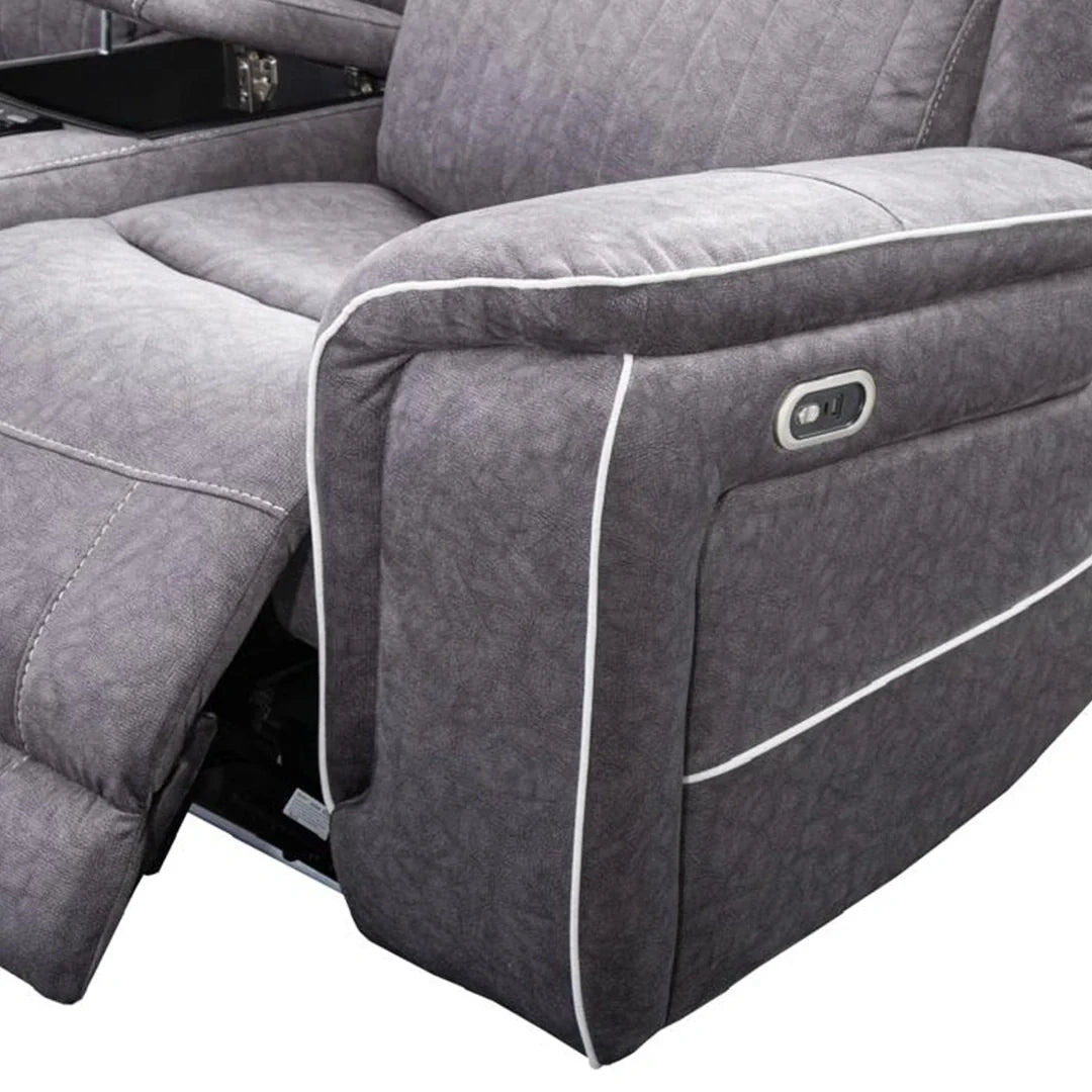 Hannah 3+2 Electric Recliner Sofa – Micro Fibre Fabric & Bluetooth Speakers