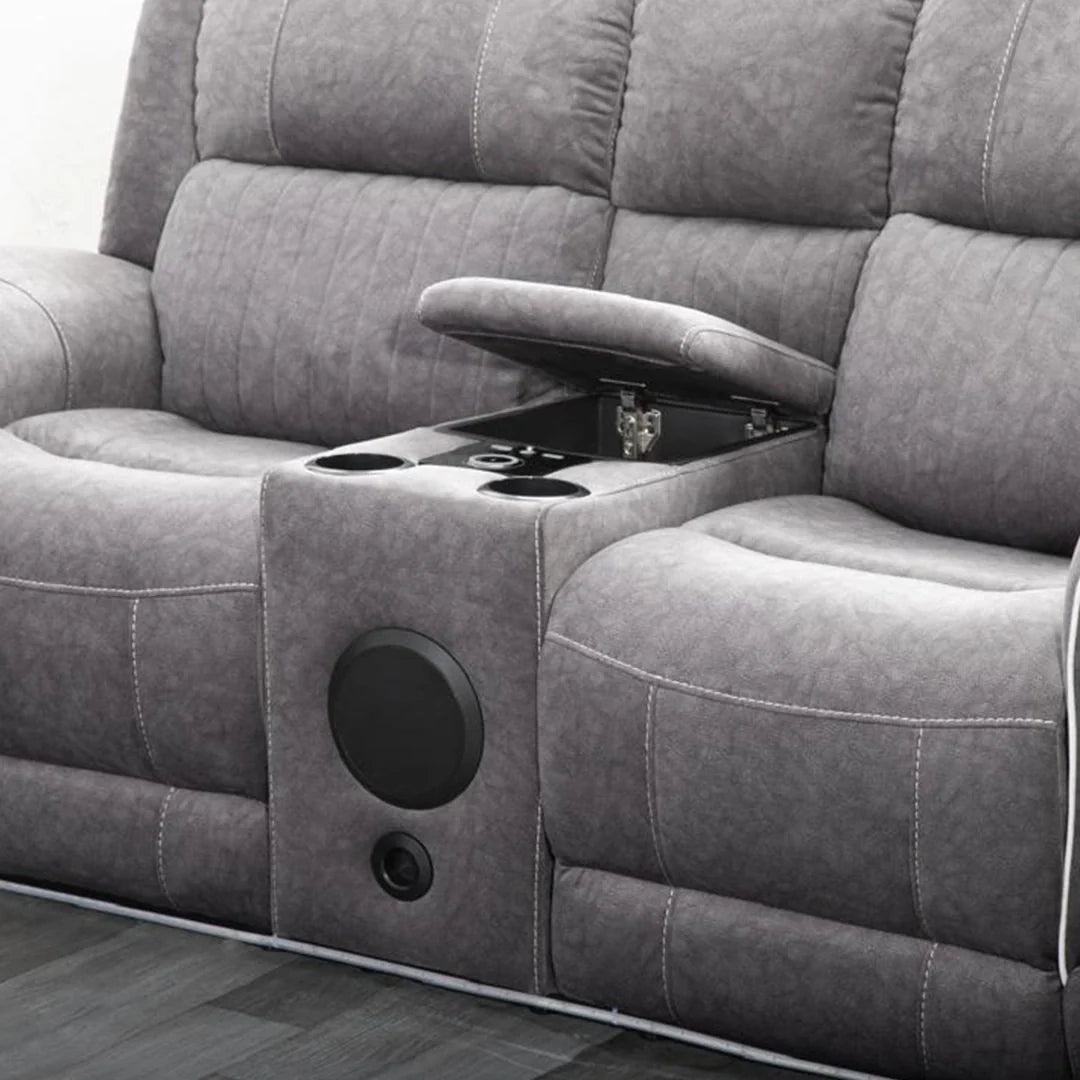 Hannah 3+2 Electric Recliner Sofa – Micro Fibre Fabric & Bluetooth Speakers