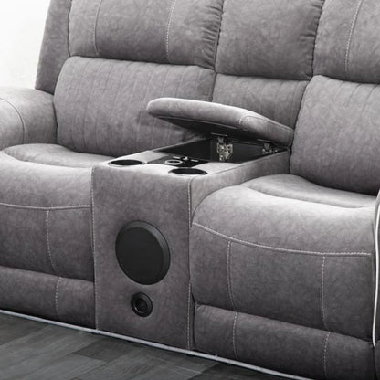 Hannah 3+2 Electric Recliner Sofa – Micro Fibre Fabric & Bluetooth Speakers