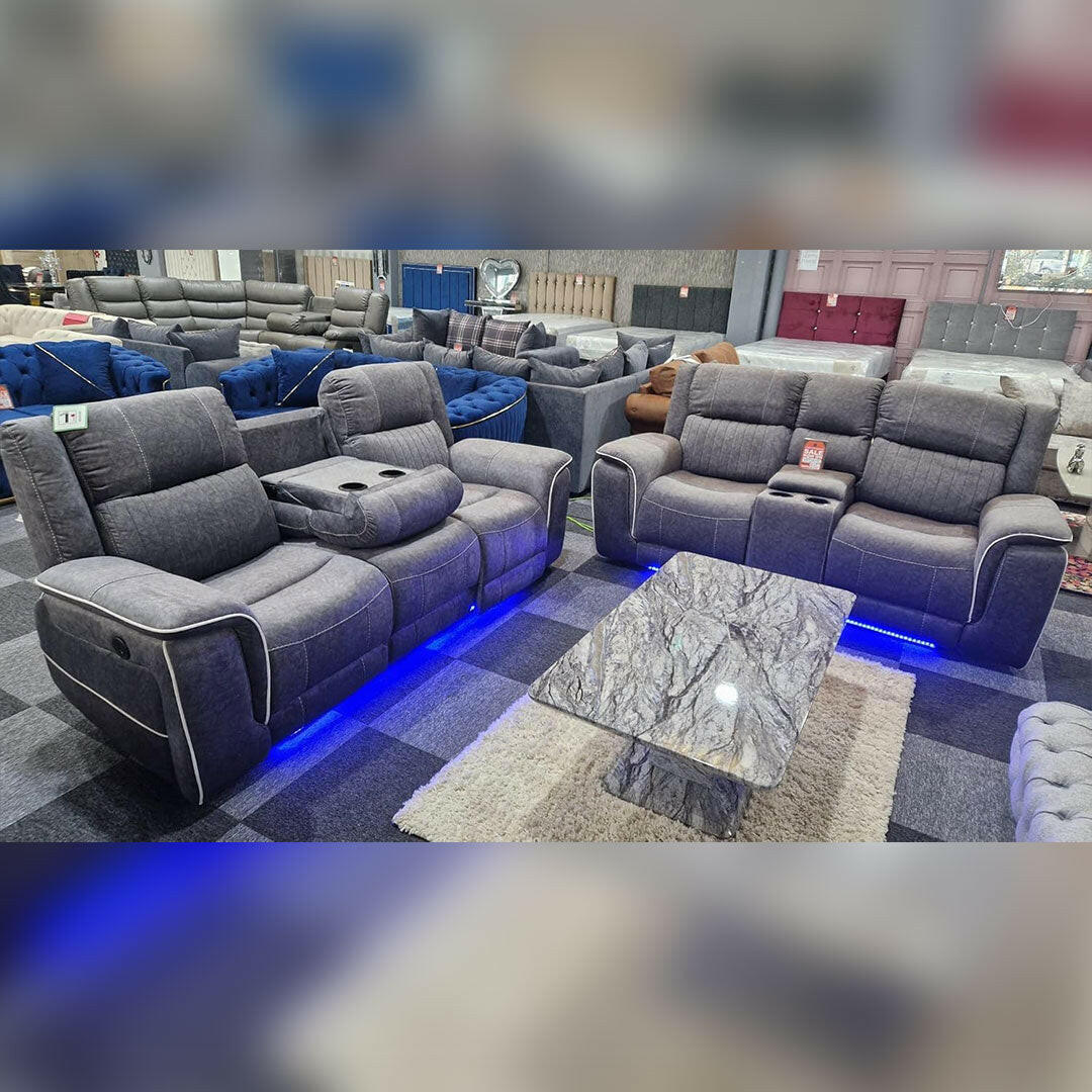 Hannah Electric Recliner 3+2 Sofa Micro Fibre Fabric