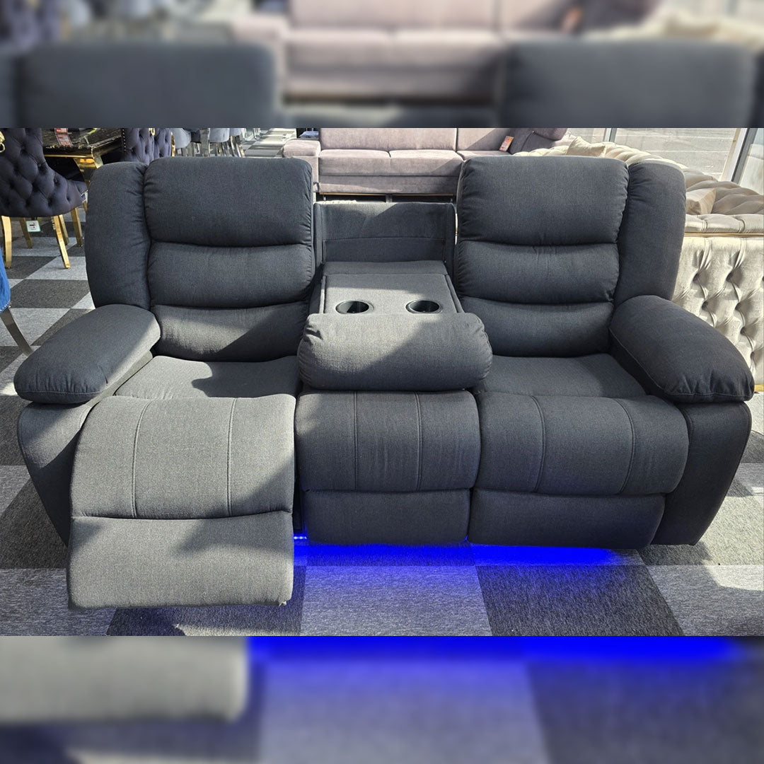 Roma Fabric Electric Recliner Sofa 3+2-Seater With USB/LED/Cup Holder