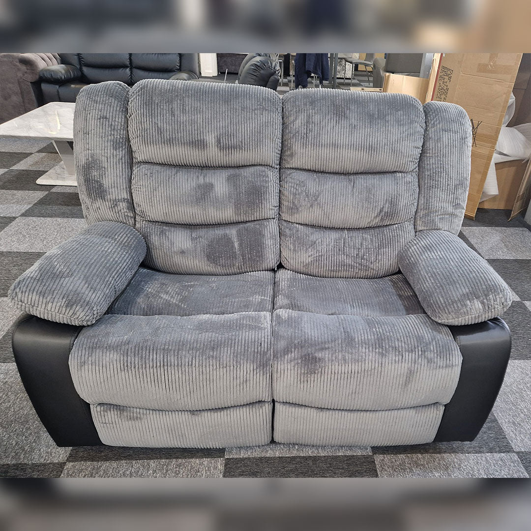 Rio Jumbo cord 3+2 recliner in black and grey