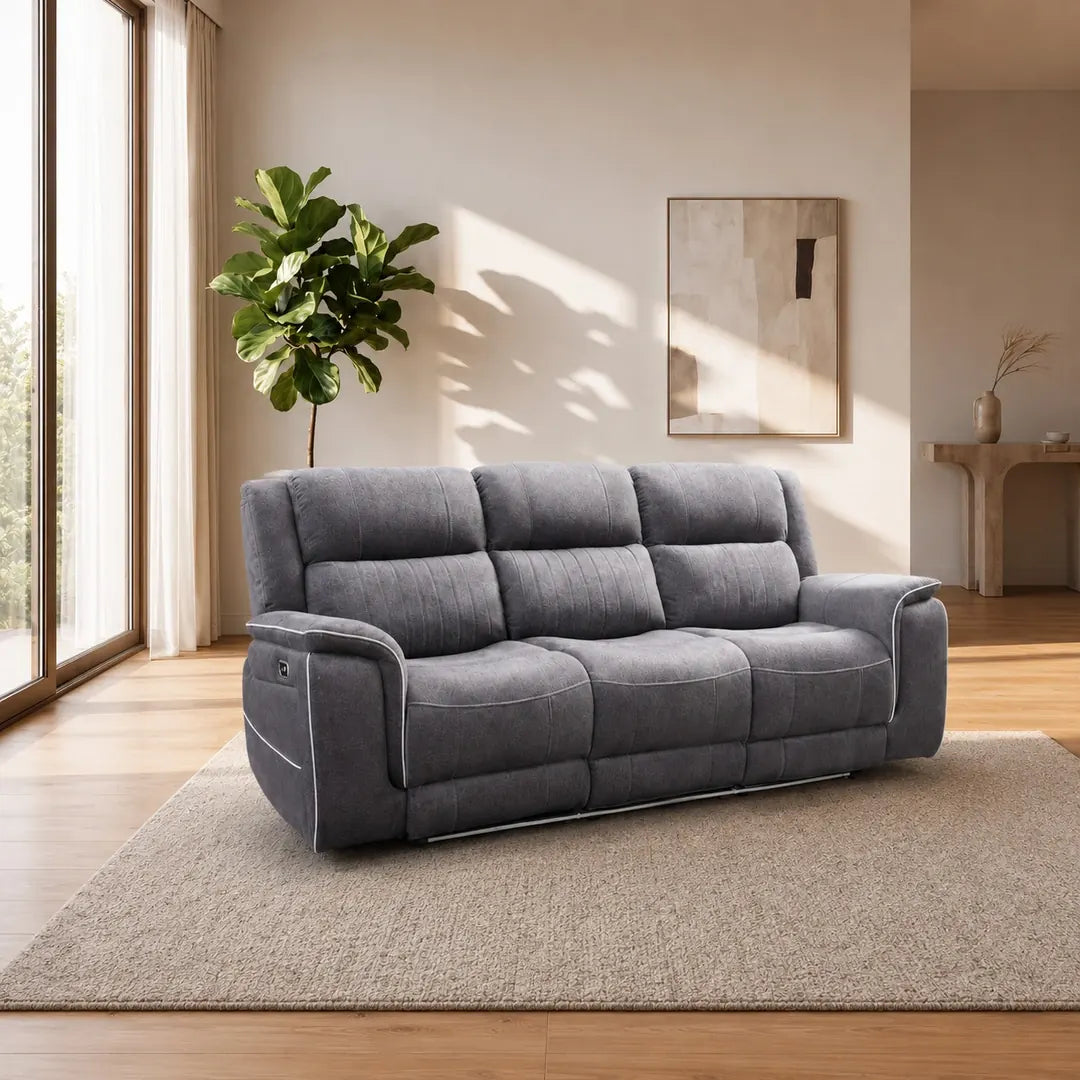 Hannah 3+2 Electric Recliner Sofa – Micro Fibre Fabric & Bluetooth Speakers