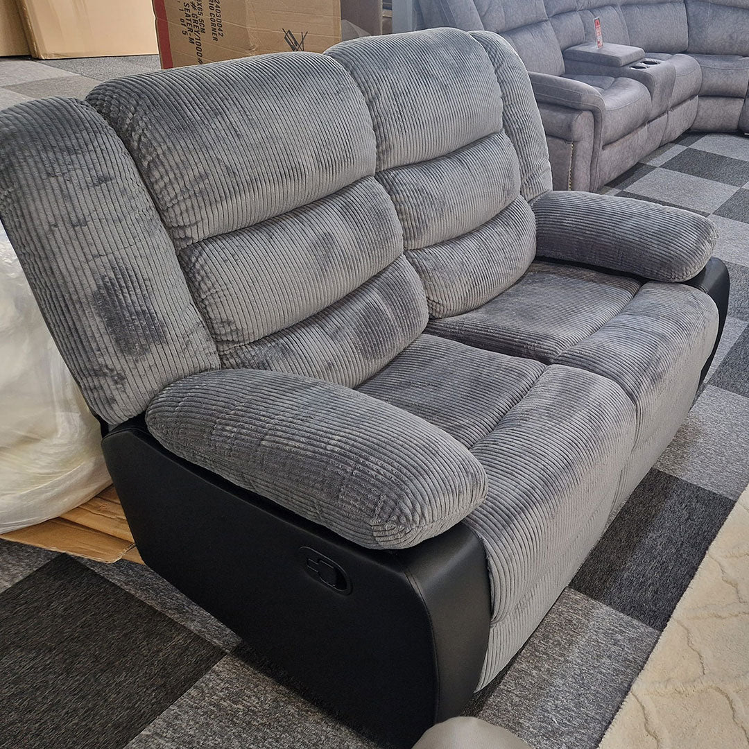 Rio Jumbo cord 3+2 recliner in black and grey