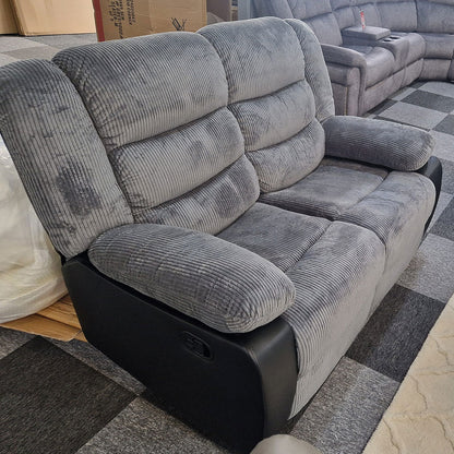 Rio Jumbo cord 3+2 recliner in black and grey