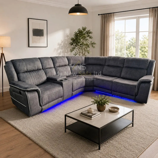 Hannah Electric Corner Sofa Micro Fibre Fabric (270cm x 230cm)