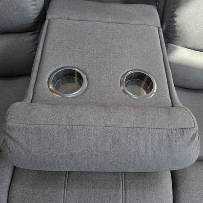 MNS Roma Platinum Grey Fabric Electric Recliner Set 3+2 Seater with USB & LED