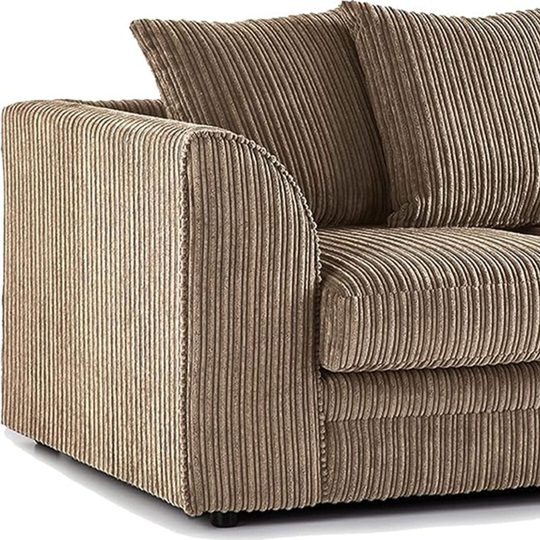MNS Luxor Fabric Corner Sofa Coffee | Soft Jumbo Cord 3-4 Seater