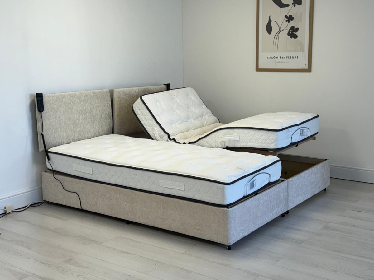 Restpocket Electric Adjustable Bed Chenille With Pocket Mattress and Headboard