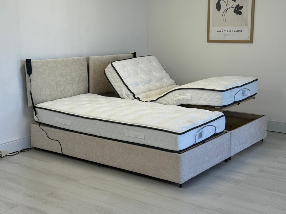 Restpocket Electric Adjustable Bed Chenille With Pocket Mattress and Headboard