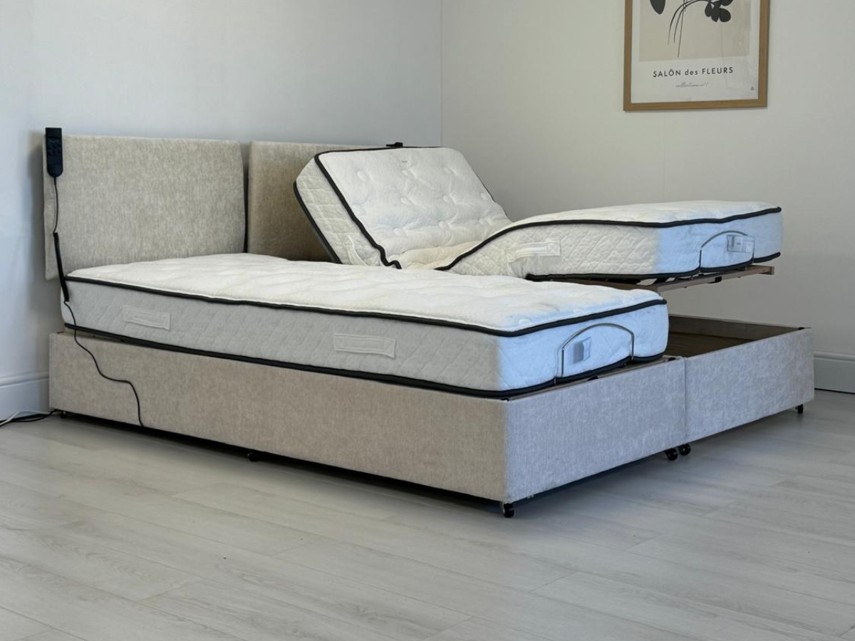 Restpocket Electric Adjustable Bed Chenille With Pocket Mattress and Headboard