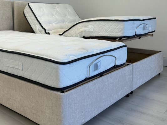 Sleepadjusta Heavy Duty Electric Adjustable Bed with Pocket Mattress and Headboard User Weight up to 25 Stone