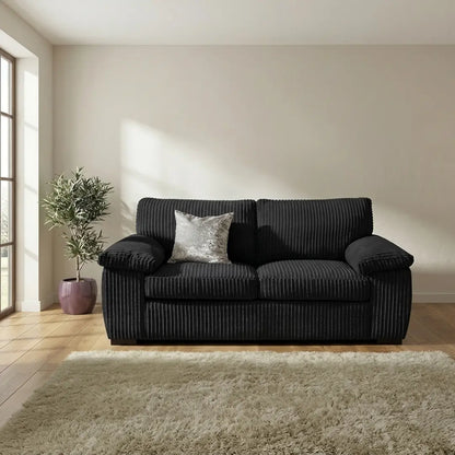 Jumbo Cord 3+2 Seater Sofa Set – Ultra-Soft Deep Cushions, Solid Build & Timeless Design Available in Grey, Black & Cream