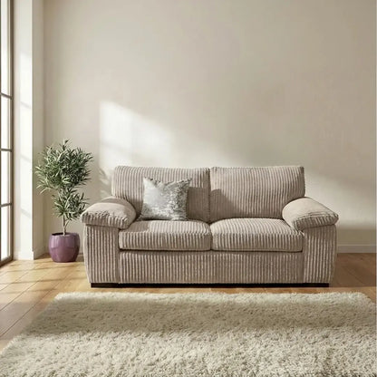 Jumbo Cord 3+2 Seater Sofa Set – Ultra-Soft Deep Cushions, Solid Build & Timeless Design Available in Grey, Black & Cream