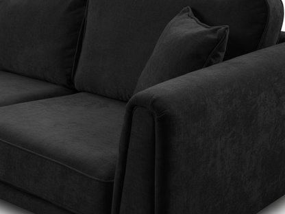 Ascot Black Corner Sofa Boston Fabric