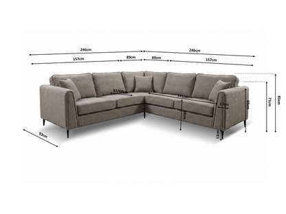 Ascot Chocolate Corner Sofa Boston Fabric