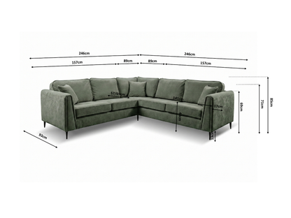 Ascot Forest Green Corner Sofa Boston Fabric