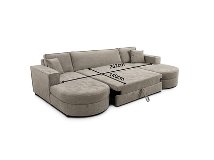 Belrosa Enzo U Shaped Sofa Bed with Storage