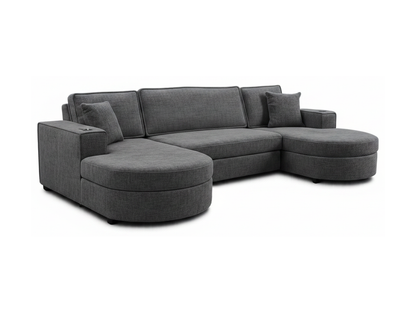 Belrosa Enzo Slate Grey U Shaped Sofa Bed with Storage