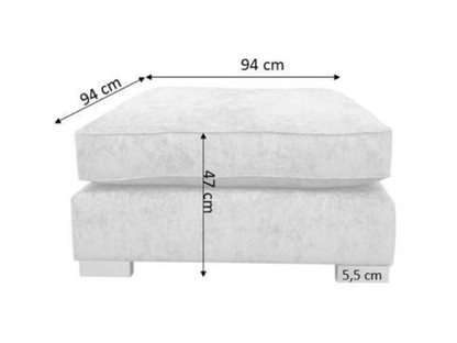Bishop Footstool Truffle and Platinum Grey