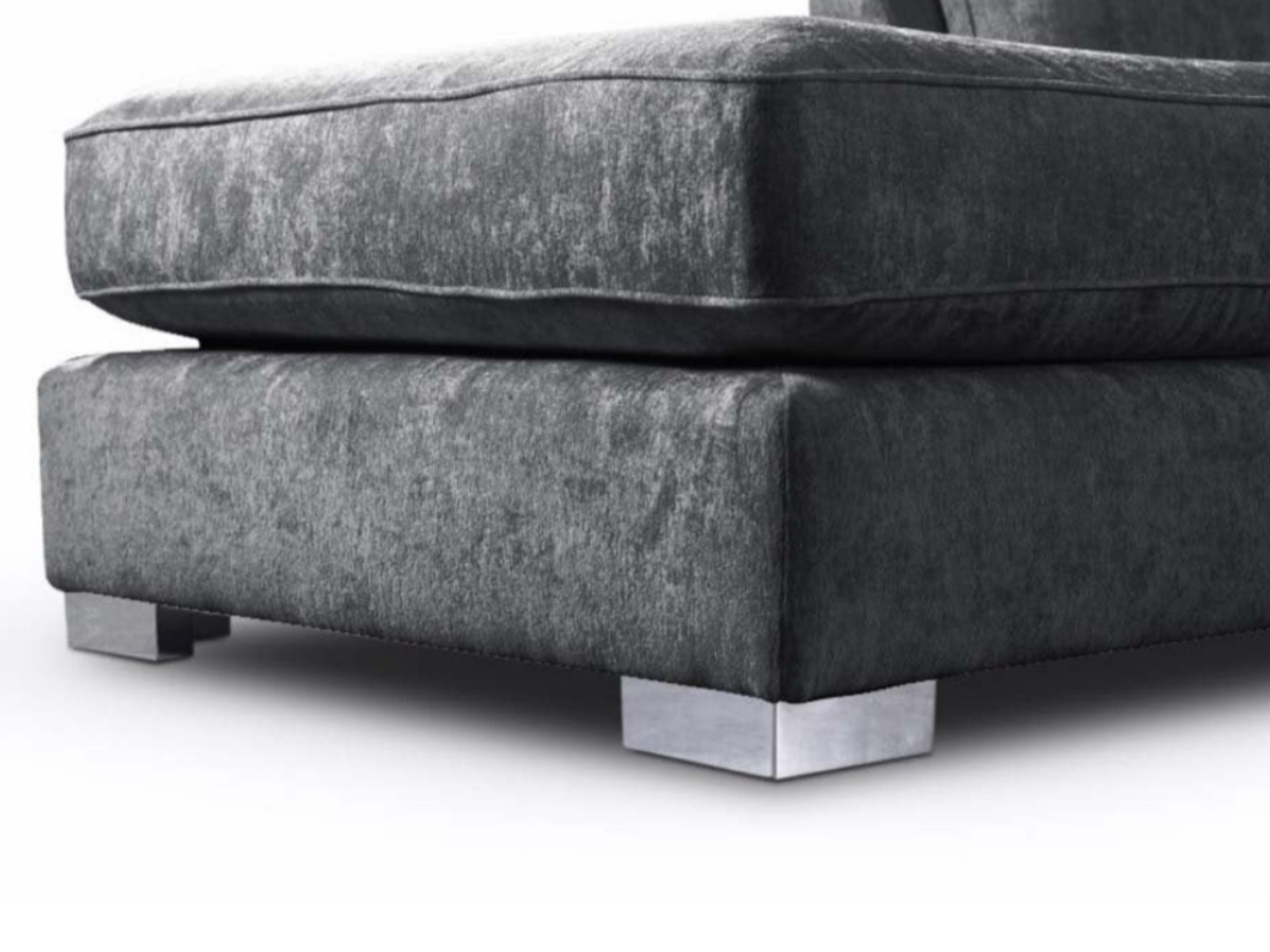 Bishop Footstool Truffle and Platinum Grey
