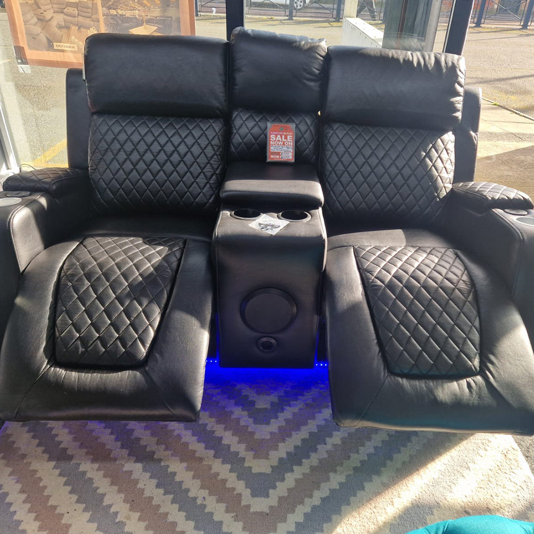 MNS Florida Music Electric Recliners 3+2 Seater Leather Sofa Bluetooth Speakers, LED LIGHTS, USB CHARGER