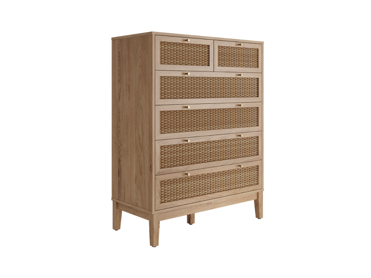 Bordeaux 6 Drawer Chest Oak
