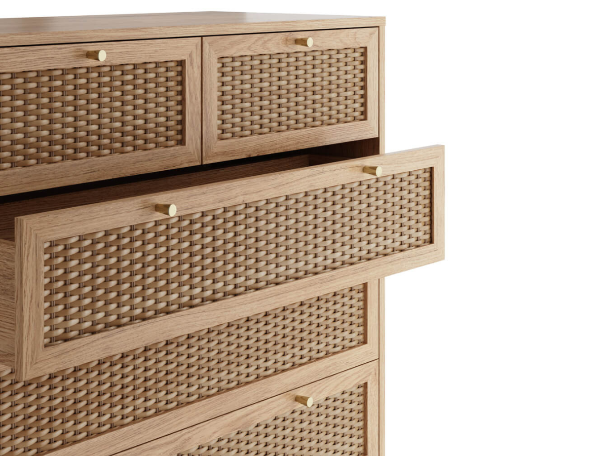 Bordeaux 6 Drawer Chest Oak