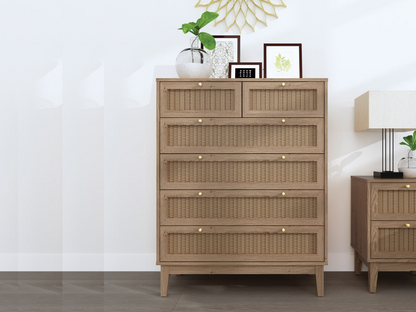 Bordeaux 6 Drawer Chest Oak