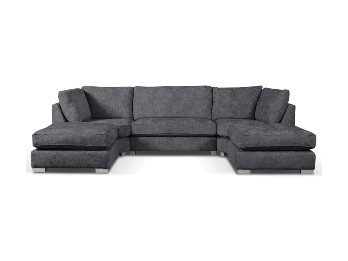 Brixton U Shaped Sofa Charcoal Grey
