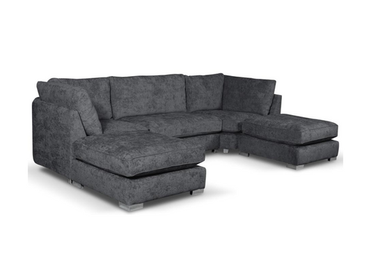 Brixton U Shaped Sofa Charcoal Grey