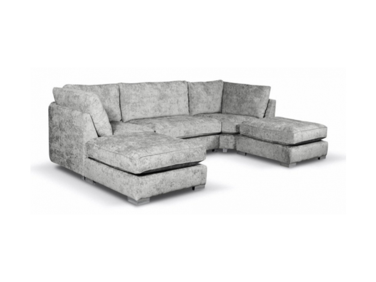 Brixton U Shaped Sofa Silver