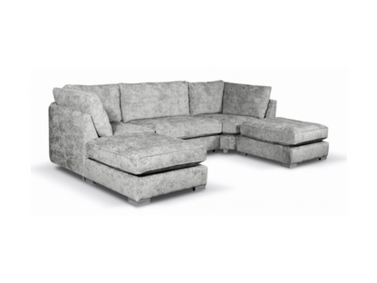 Brixton U Shaped Sofa Silver
